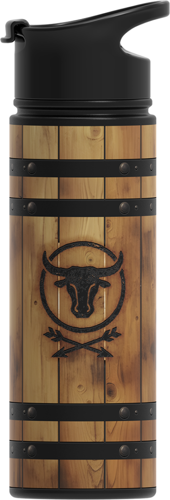 whiskey barrel printed on a bottle