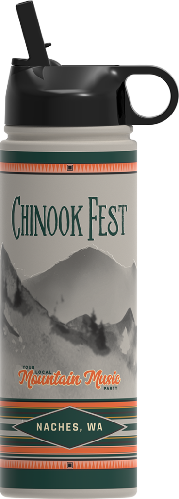 music festival design on 20oz bottle