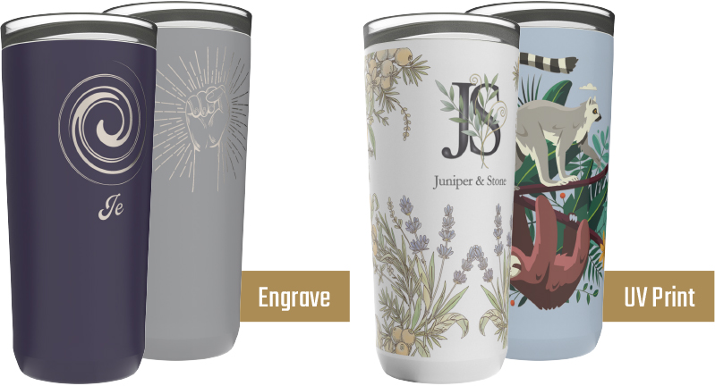 20oz engraved and printed tumblers